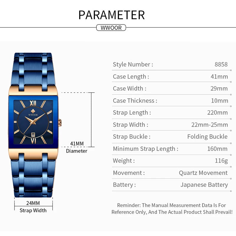 EleganceTime™ – Blue Square Luxury Watch for Women