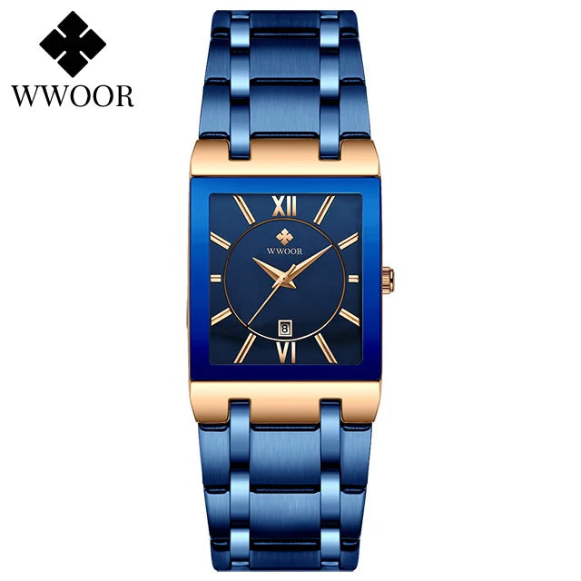 EleganceTime™ – Blue Square Luxury Watch for Women