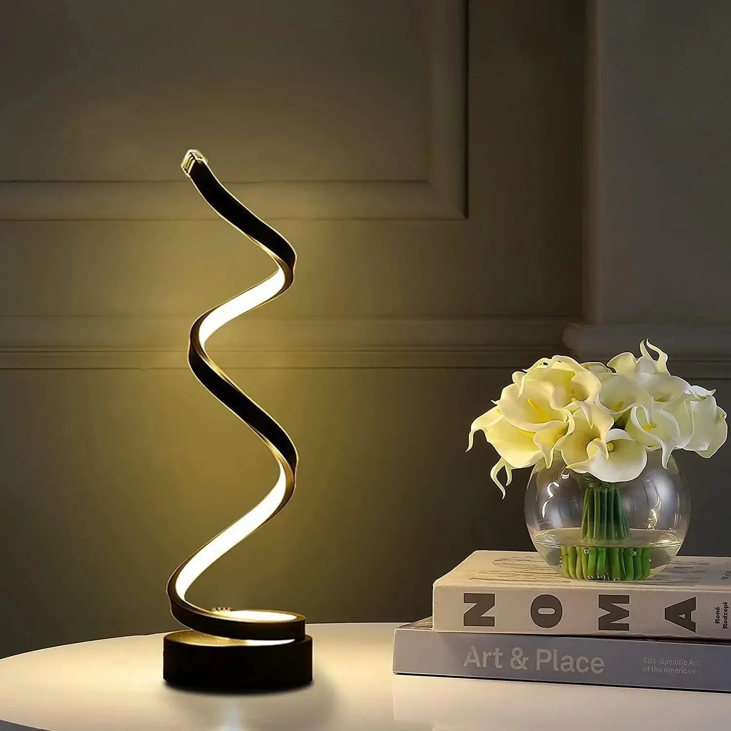 GlowSpire LED Lamp – Dimmable Spiral Table Light for Home & Office Decor