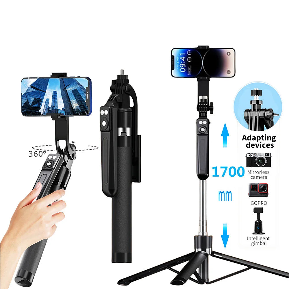 GlowGrip 3-in-1 Tripod – Selfie Stick with Fill Light & Bluetooth Remote for Smartphones