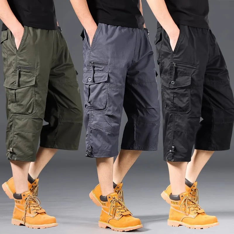 BreezeFlex™ Men’s Cargo Capri Shorts – Loose Fit & Outdoor Ready