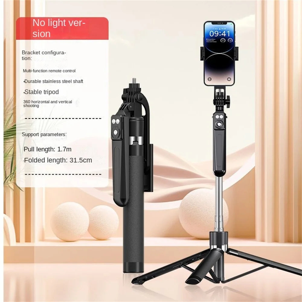 GlowGrip 3-in-1 Tripod – Selfie Stick with Fill Light & Bluetooth Remote for Smartphones