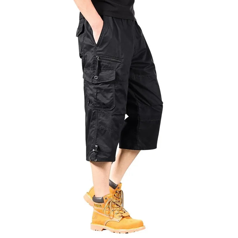 BreezeFlex™ Men’s Cargo Capri Shorts – Loose Fit & Outdoor Ready