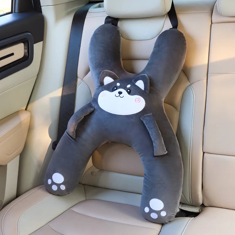 HeadHug Car Pillow – Neck & Head Support Cushion for Kids | Seat Belt Sleeping Aid for Long Trips