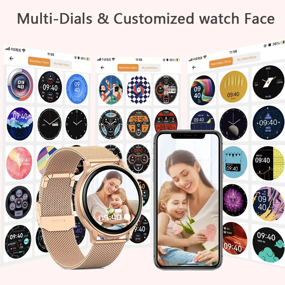 VivaWatch™ Y22 – Stylish Smartwatch with Heart Monitor & Custom Dial
