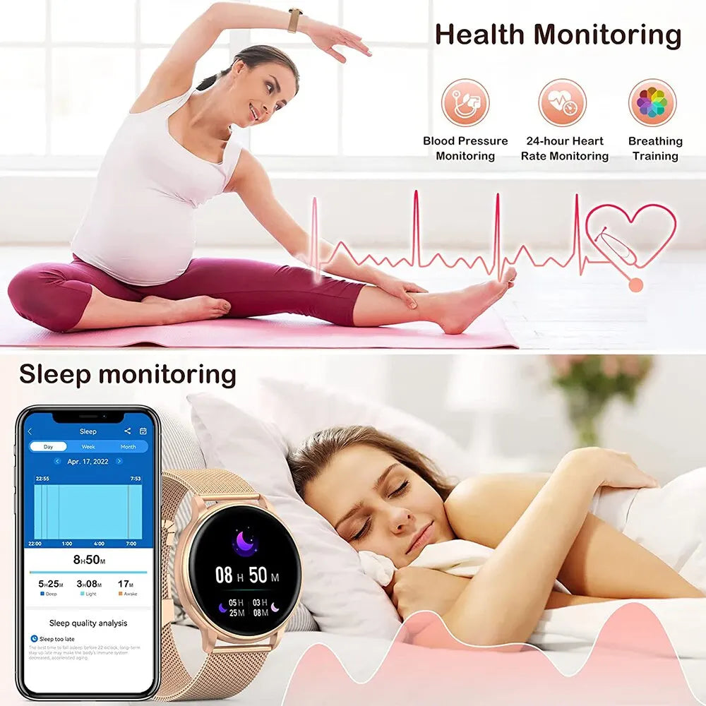 VivaWatch™ Y22 – Stylish Smartwatch with Heart Monitor & Custom Dial