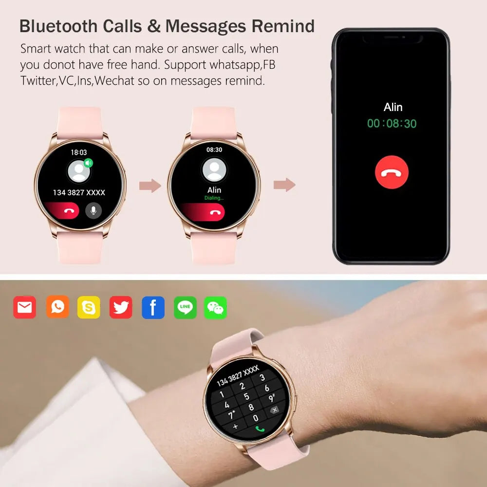 VivaWatch™ Y22 – Stylish Smartwatch with Heart Monitor & Custom Dial
