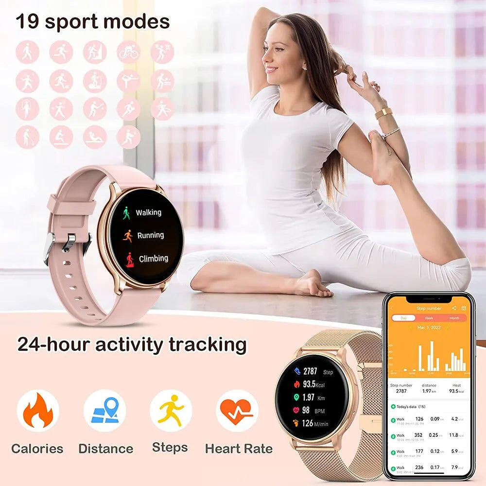 VivaWatch™ Y22 – Stylish Smartwatch with Heart Monitor & Custom Dial