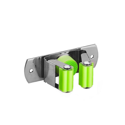 Soporte para escoba, soporte de pared para fregona, organizador de acero inoxidable, gancho de almacenamiento, accesorios de organización para cocina y baño
