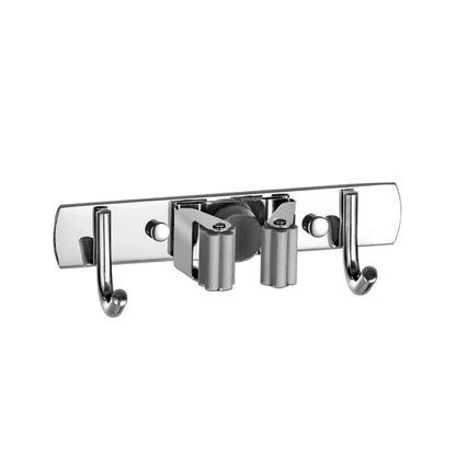 Soporte para escoba, soporte de pared para fregona, organizador de acero inoxidable, gancho de almacenamiento, accesorios de organización para cocina y baño