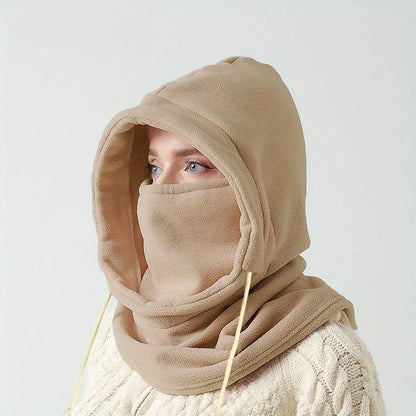 FrostEase Hooded Scarf – Warm Winter Neck Gaiter with Hood for Cycling, Skiing & Outdoor Activities
