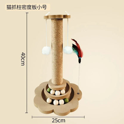 ScratchSpire™ – Self-Care Claw Board & Vertical Cat Play Pole