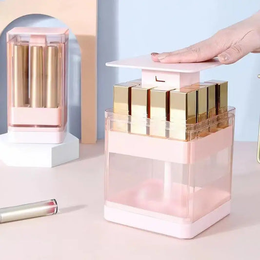 LuxeTidy™ Acrylic Lipstick & Perfume Display – Home & Travel Storage Box