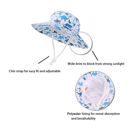 DinoShade Bucket Hat – Dinosaur Sun Hat for Baby & Toddler | Summer UV Cap for Boys & Girls
