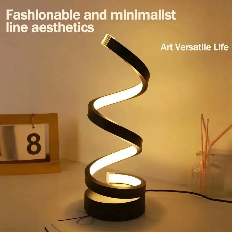 GlowSpire LED Lamp – Dimmable Spiral Table Light for Home & Office Decor