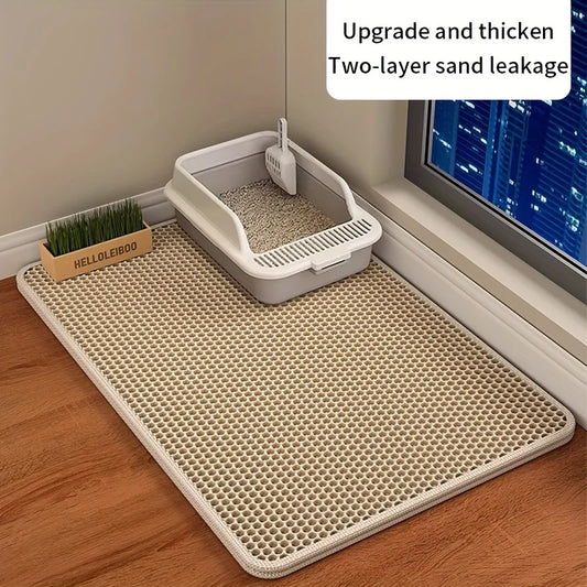 HoneyPaws™ – XL Cat Litter Trap Mat with Honeycomb Design