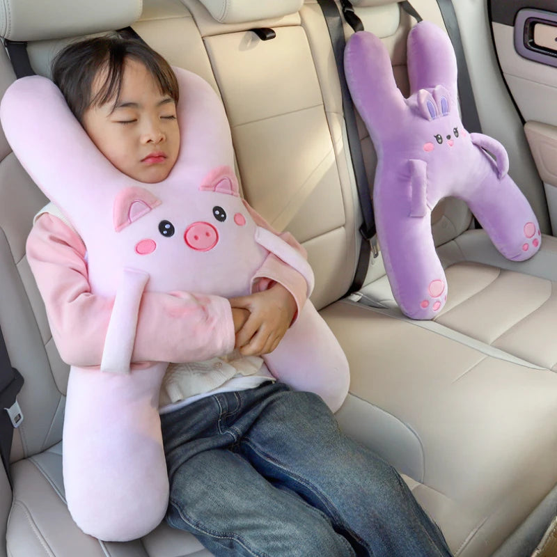 HeadHug Car Pillow – Neck & Head Support Cushion for Kids | Seat Belt Sleeping Aid for Long Trips