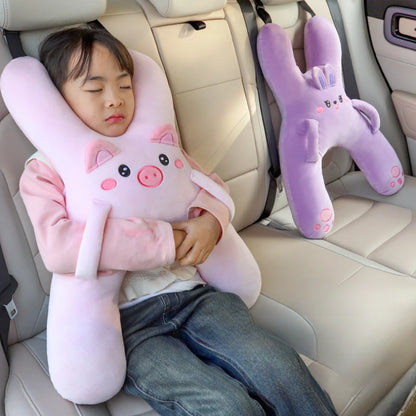 HeadHug Car Pillow – Neck & Head Support Cushion for Kids | Seat Belt Sleeping Aid for Long Trips