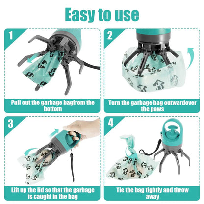 CleanGrab™ – Touch-Free Dog Waste Picker with Integrated Bag Holder