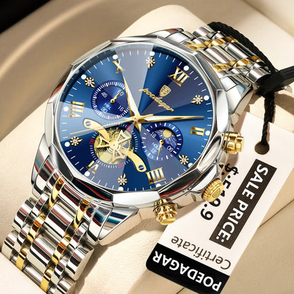 TimeSovereign Chrono – Luxury Waterproof Quartz Watch for Men | Stainless Steel & Luminous Dial