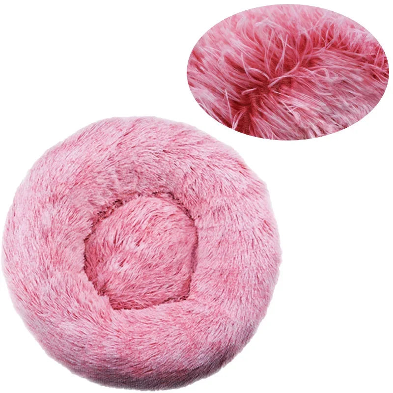 SnuggleNest Pet Bed – Round Plush Bed for Cats & Dogs (Winter Warm, 40–90cm)