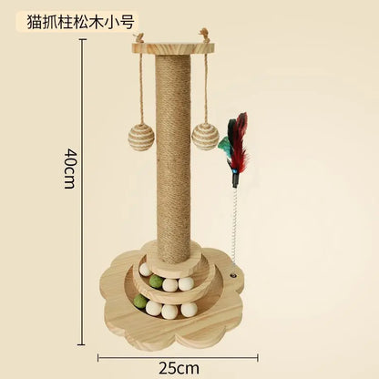 ScratchSpire™ – Self-Care Claw Board & Vertical Cat Play Pole