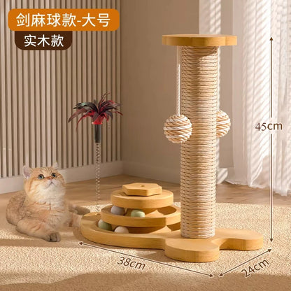 ScratchSpire™ – Self-Care Claw Board & Vertical Cat Play Pole