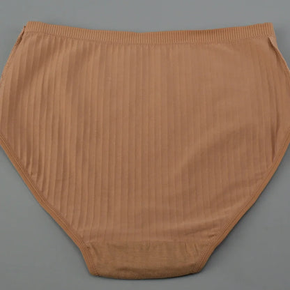 ComfyStripe Briefs – Soft Cotton High Waist Panties for Women | Breathable Plus Size Underwear