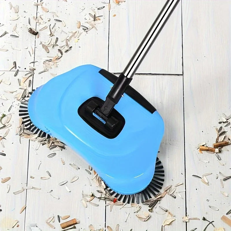 SpinSweep Floor Cleaner – Push-Type Manual Sweeper with Rotating Head | Long Handle Mop for Hardwood & Tiles