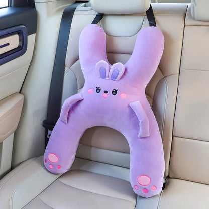 HeadHug Car Pillow – Neck & Head Support Cushion for Kids | Seat Belt Sleeping Aid for Long Trips