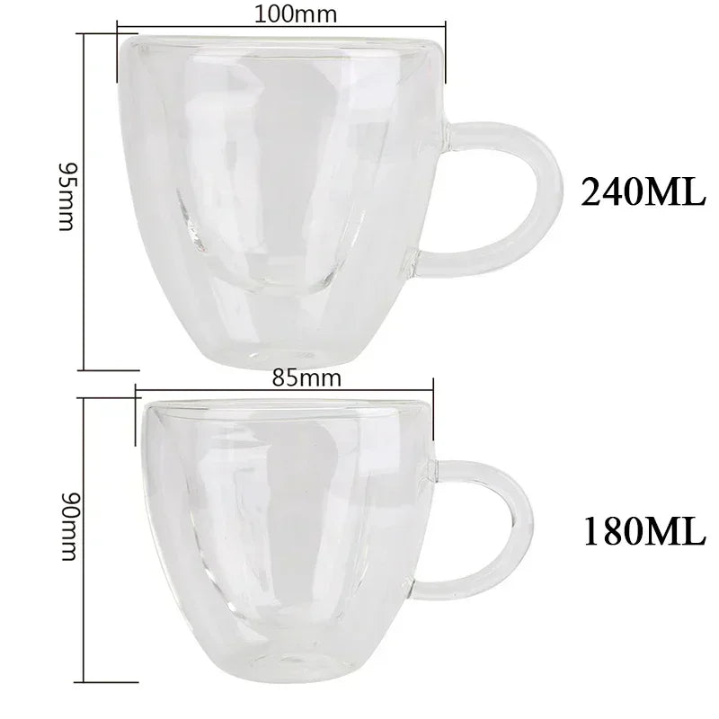 ThermoGlow Glass Cup – Borosilicate Double Wall Mug for Hot & Cold Drinks