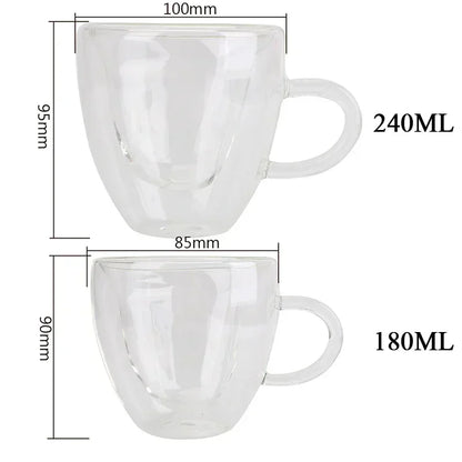 ThermoGlow Glass Cup – Borosilicate Double Wall Mug for Hot & Cold Drinks