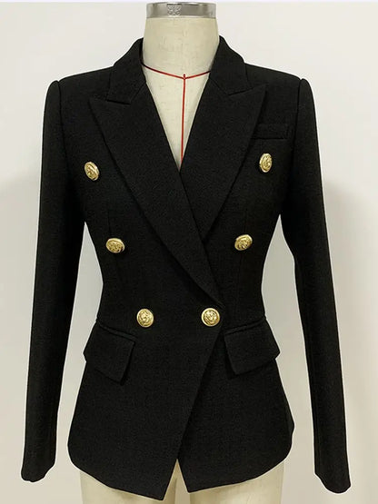 Lioness Luxe™ – Double-Breasted Mint Blazer with Baroque Details
