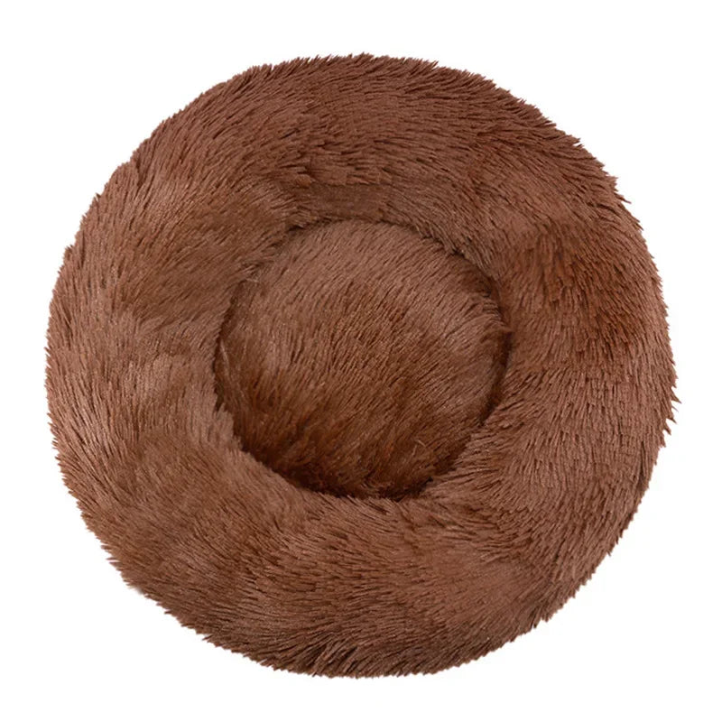 SnuggleNest Pet Bed – Round Plush Bed for Cats & Dogs (Winter Warm, 40–90cm)