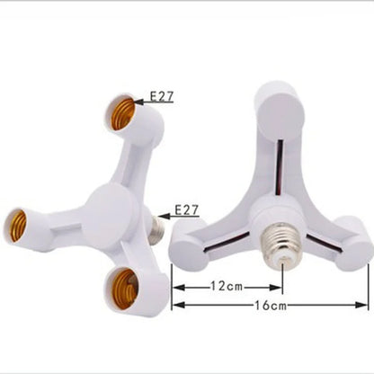 LightLink Triple Socket – 3-in-1 E27 LED Lamp Bulb Splitter & Adapter Holder