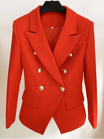 Lioness Luxe™ – Double-Breasted Mint Blazer with Baroque Details