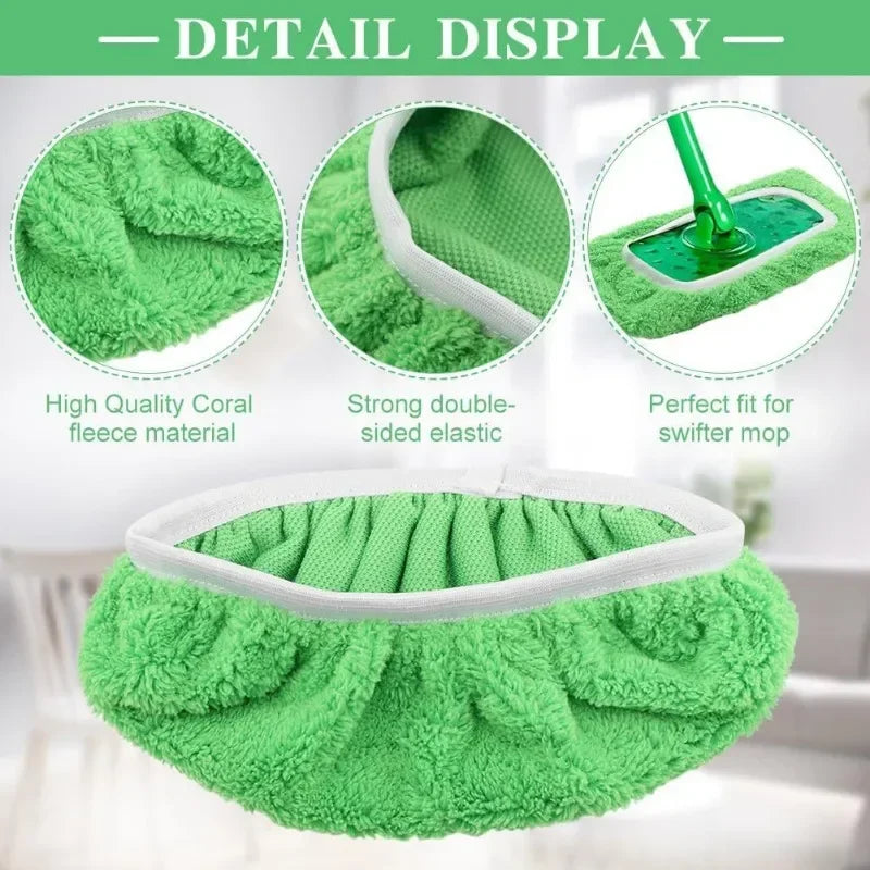 EcoWipe Mop Pads – Reusable Microfibre Cleaning Cloths for Floors & Furniture | Washable Dry Mop Rags (1/3/6pcs)