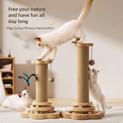 ScratchSpire™ – Self-Care Claw Board & Vertical Cat Play Pole