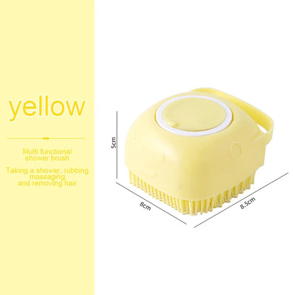 PawSoak Grooming Brush – Soft Silicone Bath & Massage Brush for Dogs and Cats