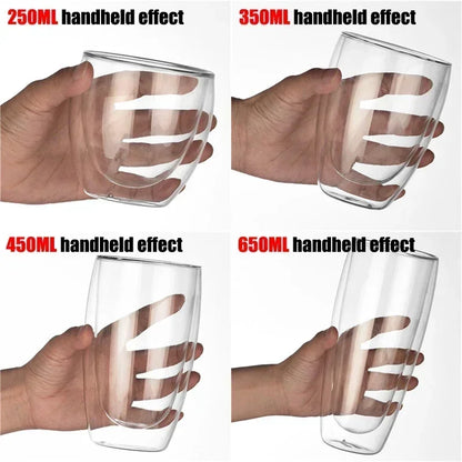 ThermoGlow Glass Cup – Borosilicate Double Wall Mug for Hot & Cold Drinks