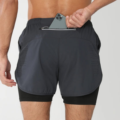 SwiftLayer™ 2-in-1 Men’s Training Shorts – Quick-Dry & Built-In Support