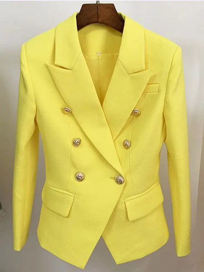 Lioness Luxe™ – Double-Breasted Mint Blazer with Baroque Details