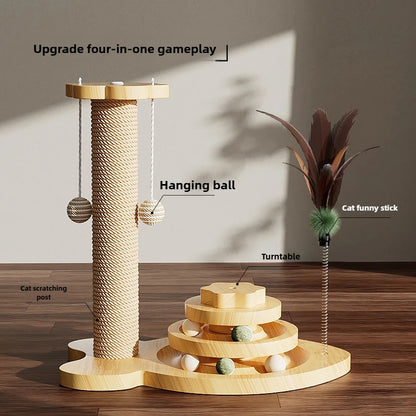 ScratchSpire™ – Self-Care Claw Board & Vertical Cat Play Pole
