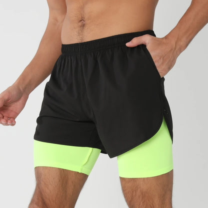 SwiftLayer™ 2-in-1 Men’s Training Shorts – Quick-Dry & Built-In Support