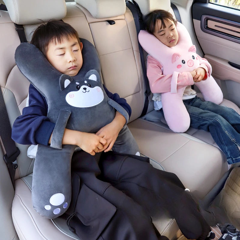 HeadHug Car Pillow – Neck & Head Support Cushion for Kids | Seat Belt Sleeping Aid for Long Trips