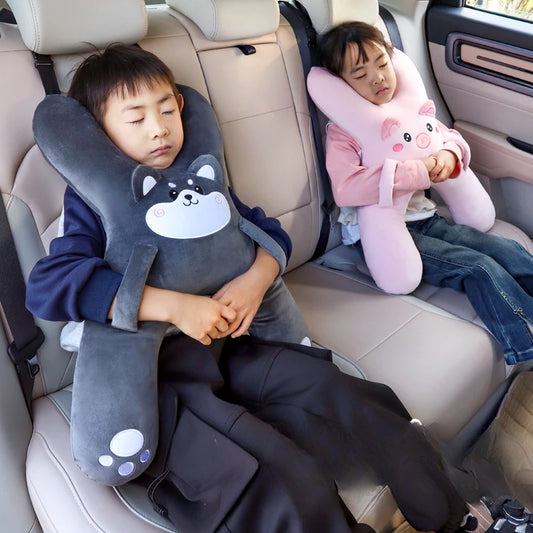 HeadHug Car Pillow – Neck & Head Support Cushion for Kids | Seat Belt Sleeping Aid for Long Trips