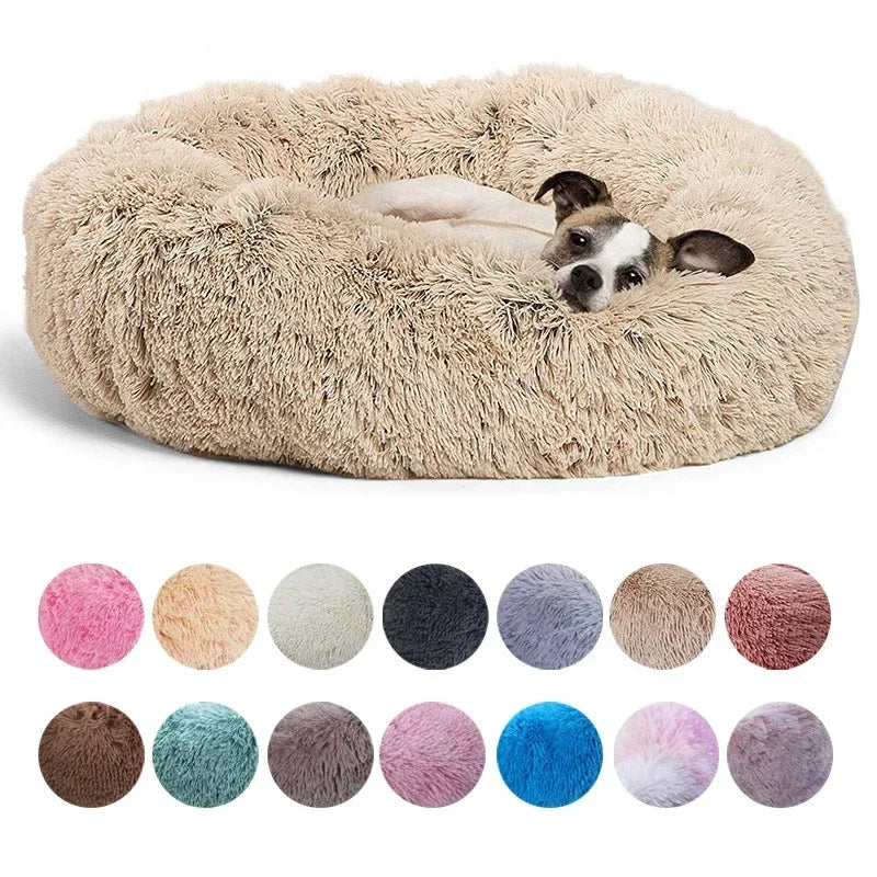 SnuggleNest Pet Bed – Round Plush Bed for Cats & Dogs (Winter Warm, 40–90cm)