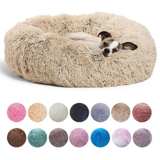 SnuggleNest Pet Bed – Round Plush Bed for Cats & Dogs (Winter Warm, 40–90cm)