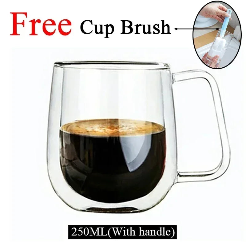 ThermoGlow Glass Cup – Borosilicate Double Wall Mug for Hot & Cold Drinks
