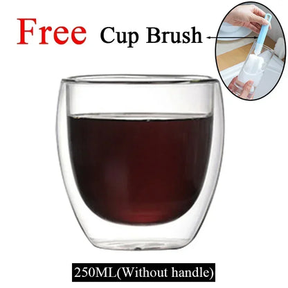 ThermoGlow Glass Cup – Borosilicate Double Wall Mug for Hot & Cold Drinks